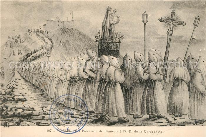 Marseille Bouches-du-Rhone Procession de Penitents Garde