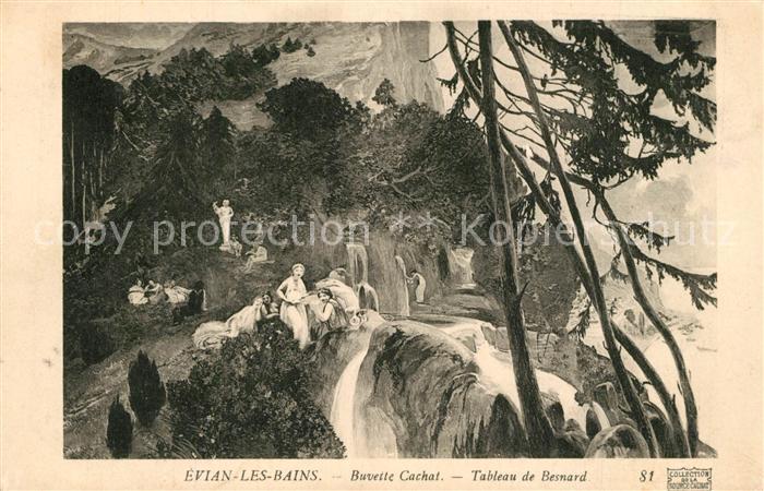 Evian-les-Bains Haute Savoie Buvette Cachat Tableau d Besnard