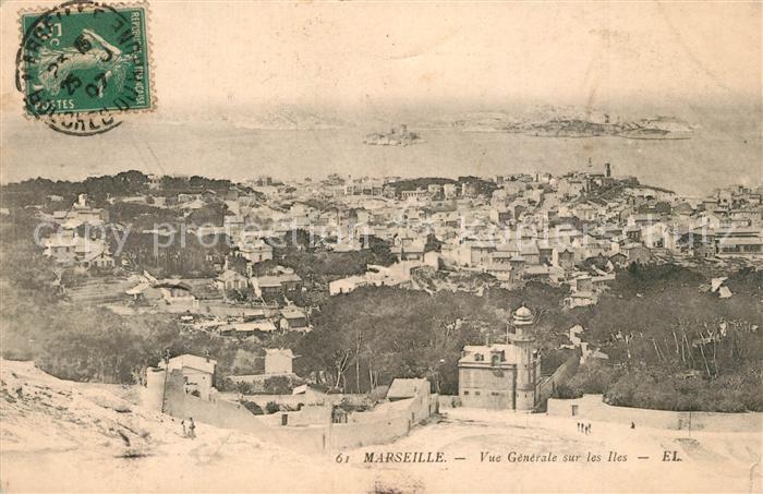 Marseille Bouches-du-Rhone Vue generale sur les Iles