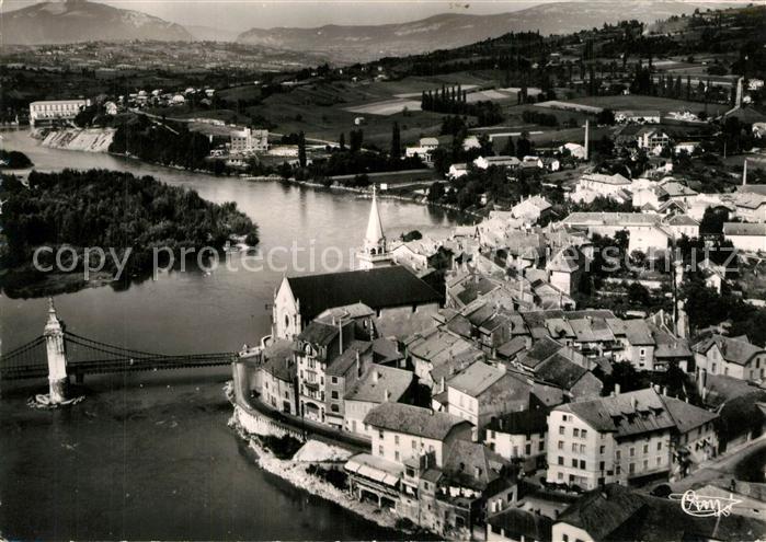 Seyssel Haute-Savoie Vue aerienne Le Pont sur la Rhone