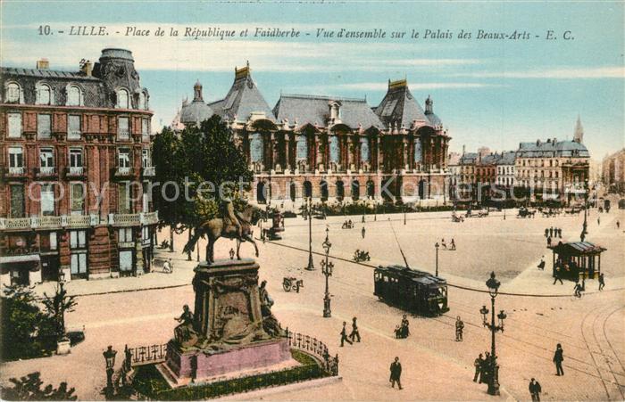 Lille Nord Place de la Republique et Faidherbe Vue d’ensemble sur le Palais des