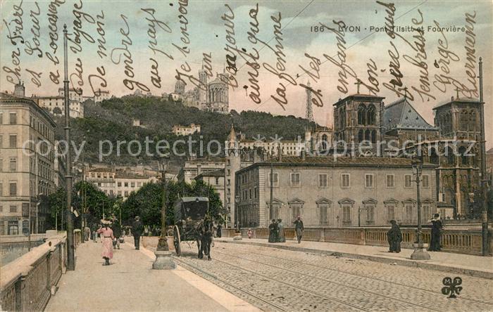 Lyon France Pont Tilsitt et Fourviere
