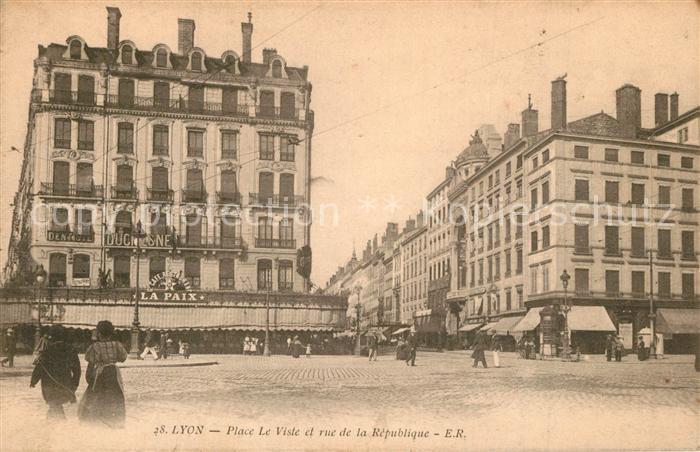 Lyon France Place Le Viste et rue de la Republique
