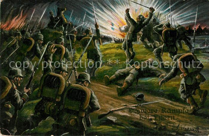 Ypern Ypres Schwere Kaempfe bei Ypern