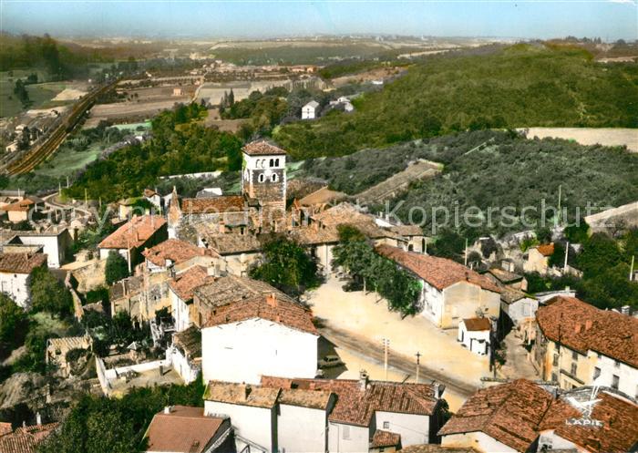 Ternay Rhone Eglise et la Place Vue aerienne