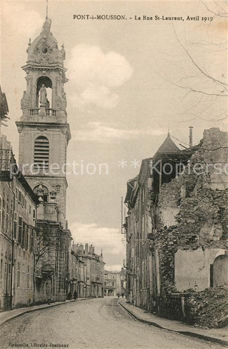 Pont-a-Mousson La Rue St Laurent Avril 1919