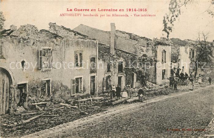 Anthelupt WK1 Bombarde par les Allemands Vue inte