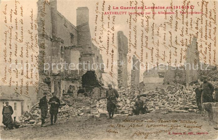 Anthelupt La Guerre 1914-17 Bombarde par les Allemands Vue interieure