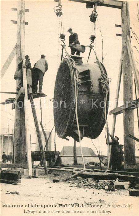 Toury Sucrerie et fabrique de Pail Mel Levage d’unecuve tubulaire de 16000 kilog