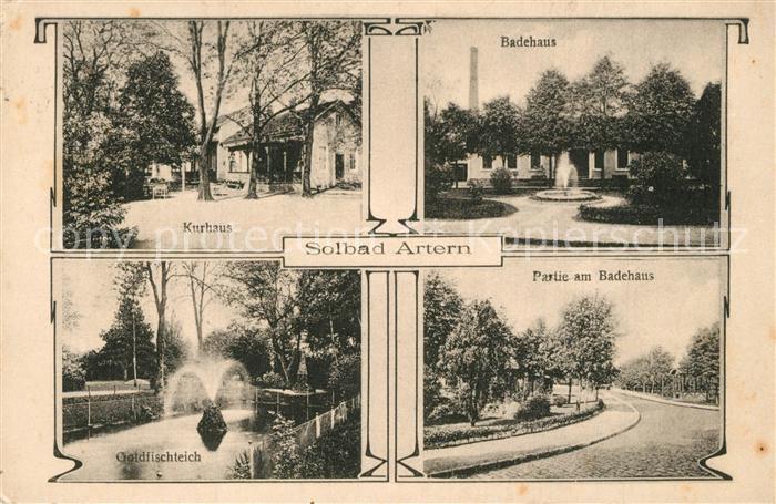 Artern Unstrut Solbad Kurhaus Badehaus Goldfischteich