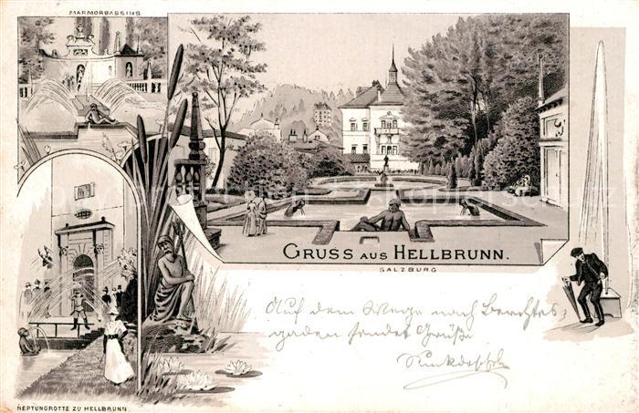 Hellbrunn Kurbad Marmorbassins Neptungrotte