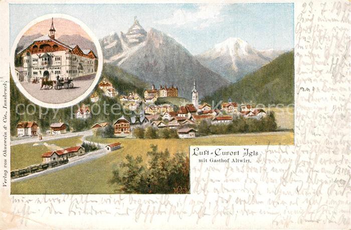 Igls Tirol Panorama mit Gasthof Altwirt