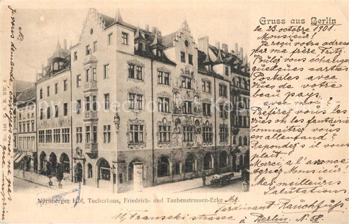 BERLIN  CITY Nuernberger Hof Tucherhaus Friedrich und Taubenstrassen Ecke