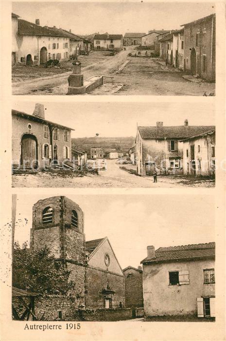 Autrepierre apres le bombardement Vue partielle