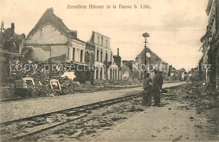 La Bassée Zerstörte Häuser WK1