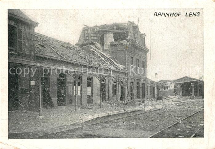 Lens Pas-de-Calais Zerstoerter Bahnhof