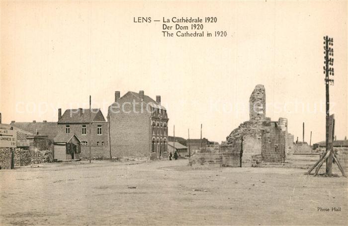 Lens Pas-de-Calais La Cathedrale apres le bombardement