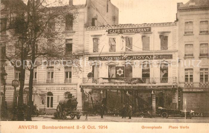 Anvers Antwerpen Bombardement Oct 1914 Place Verte