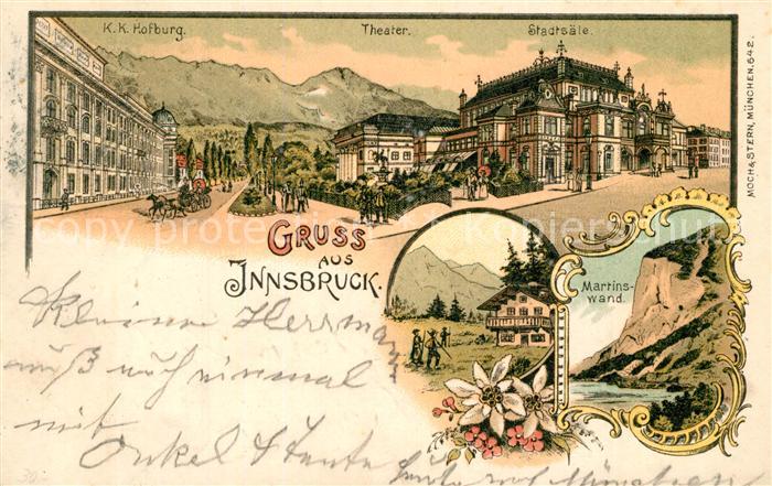 Innsbruck KuK Hofburg Theater Stadtsaele Martinswand