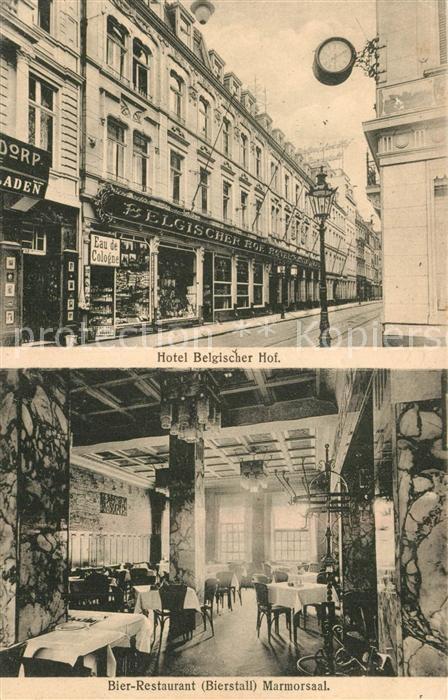 Coeln Rhein Hotel Belgischer Hof Bier Restaurant Bierstall Marmorsaal
