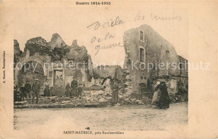 Saint-Maurice-sur-Montagne apres le bombardement Guerre 1914-15