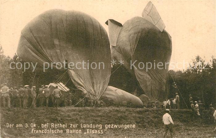 Rethel Ardennes Zur Landung gezwungener franz Ballon Elsass im Okt 16