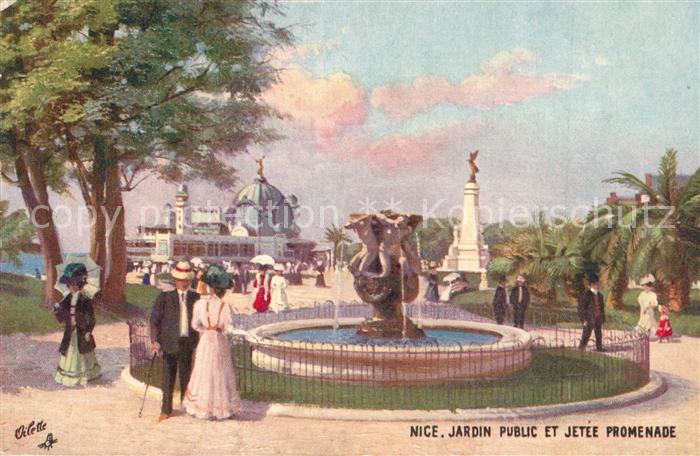 Verlag Tucks Oilette Nr. Serie I33 No. 82 Nice Jardin Public et Jetée Promenade