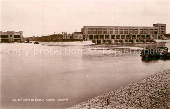 Kembs Elsass Usine et Ecluse Kembs Loéchlé Kraftwerk Schleusen Rhein