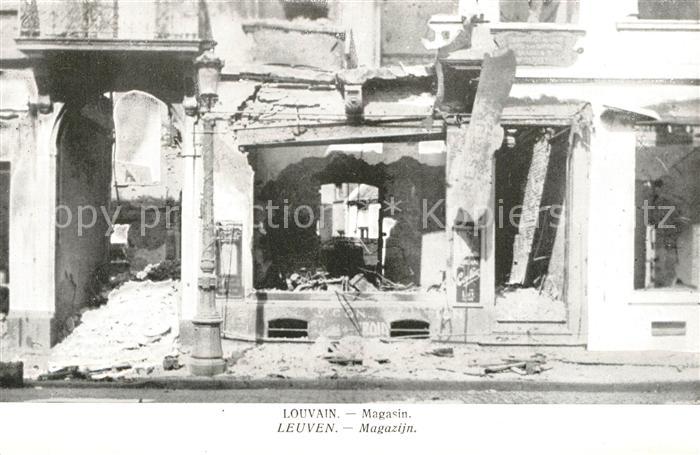 Louvain Flandre Magasin Grande Guerre Trümmer 1. Weltkr