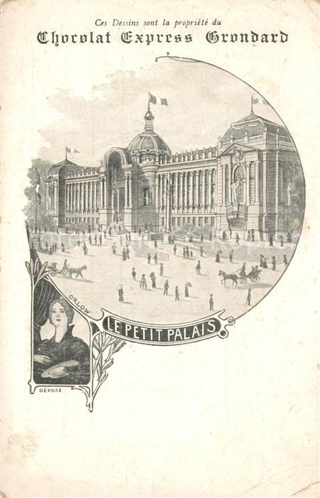 Paris Petit Palais Chocolat Express Grondard Dessin Kuenstlerkarte