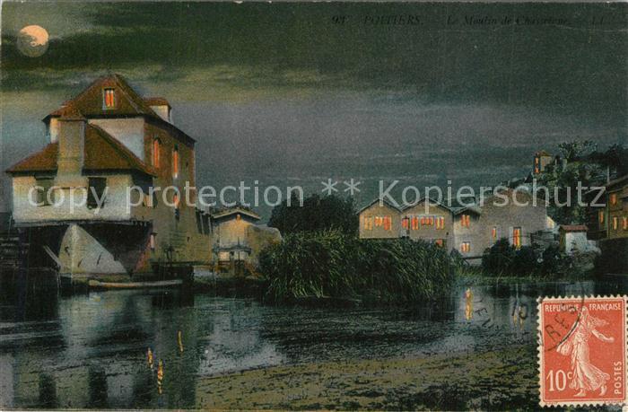 Poitiers 86 Moulin de Chasseigne la nuit au clair d