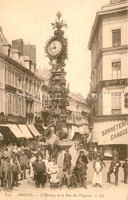 Amiens Horloge de Wailly et Rue des Vergaux