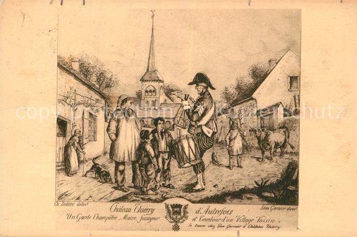 Chateau-Thierry Aux temps d autrefois Dessin Kuenstlerkarte