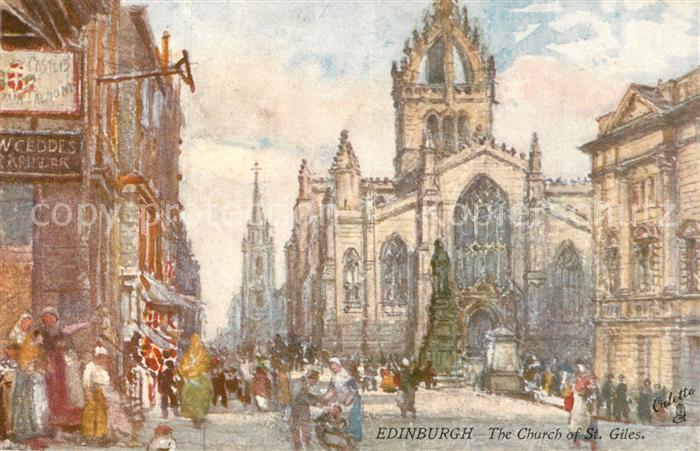 Verlag Tucks Oilette Nr. 7321 Serie I Church of Saint Giles Kuenstlerkarte