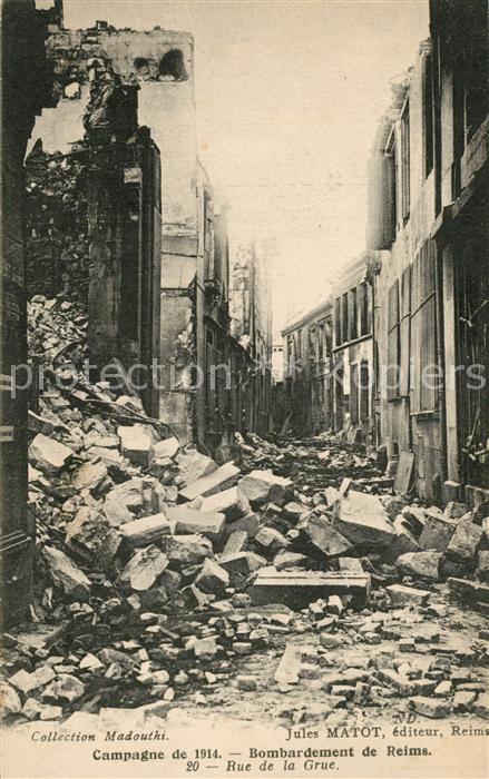 Reims Champagne Ardenne Bombardement de la ville Collection Campagne de 1914 Gra