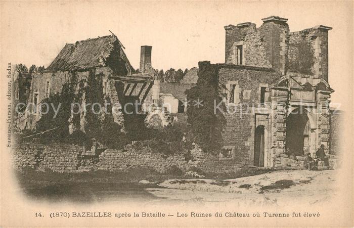 Bazeilles après la Bataille Ruines du Chateau