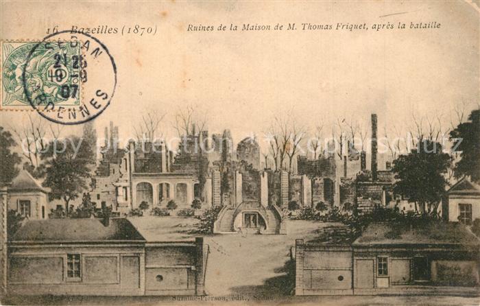 Bazeilles Ruines de la Maison de M. Thomas Friquet après la bataille