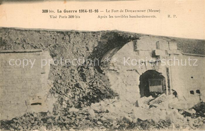 Douaumont Le Fort après les bombardements Grande Guerre Truemmer 1. Weltkrieg