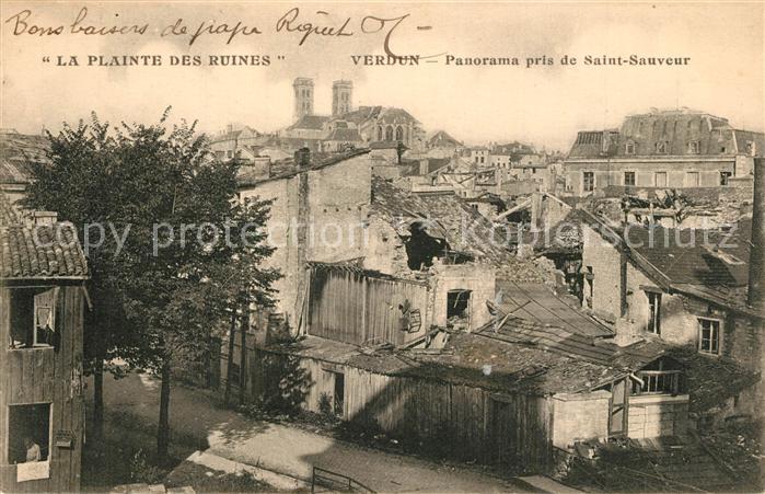 Verdun Meuse La Plainte des Ruines Panorama pris de Saint Sauveur Grande Guerre