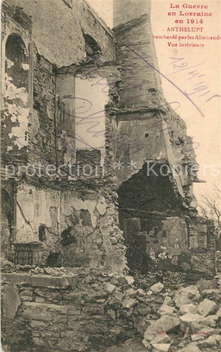 Anthelupt bombardé Ruines Grande Guerre Trümmer 1