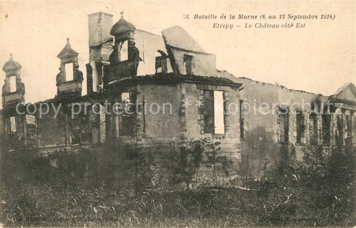 Etrepy Chateau Bataille de la Marne Ruines Grande Guerre Truemmer 1. Weltkrieg