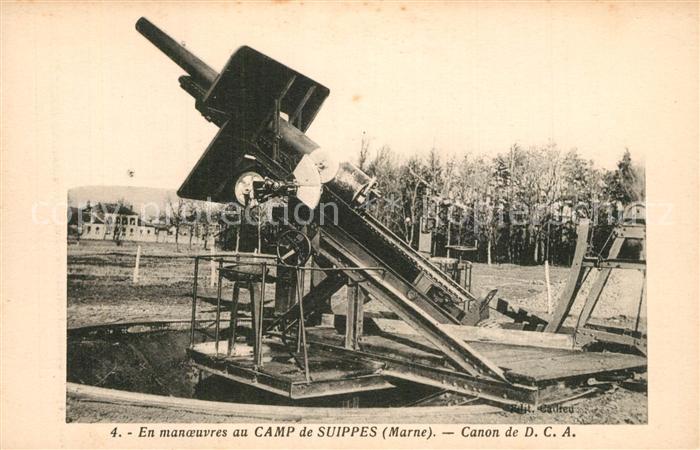 Camp de Suippes Canon de D. C. A. en manoeuvres