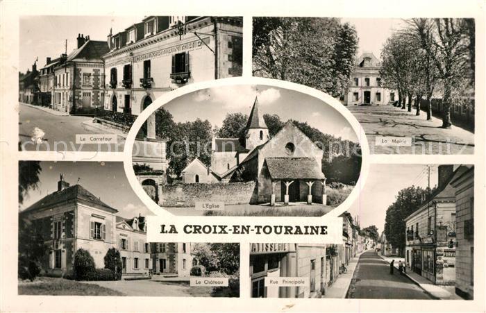 La Croix-en-Touraine Le Carrefour La Mairie Le Chateau Rue Principale
