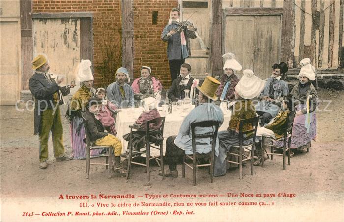 Normandie Region Types Costumes anciens Une Noce en pays