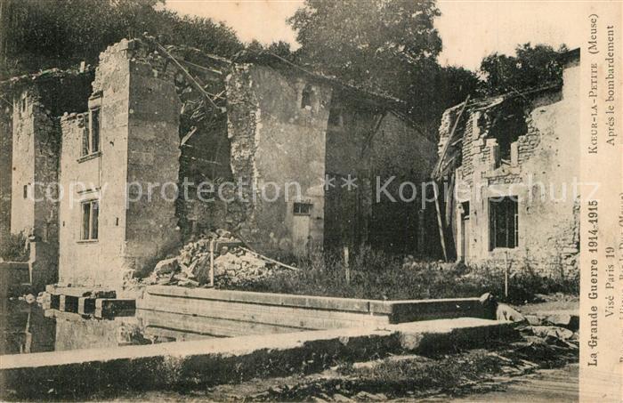 Koeur-la-Petite Apres le bombardement La Guerre 1914-15