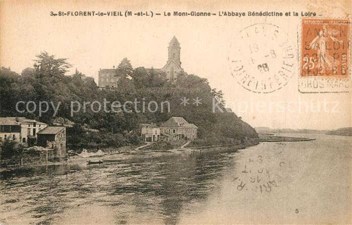 Saint-Florent-le-Vieil Le Mont Gionne l’Abbaye Benedictine et la Loire