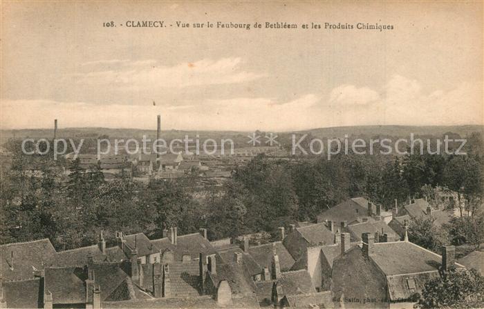 Clamecy Aisne Vue sur le Faubourg de Bethlehem et les Produits Chimiques