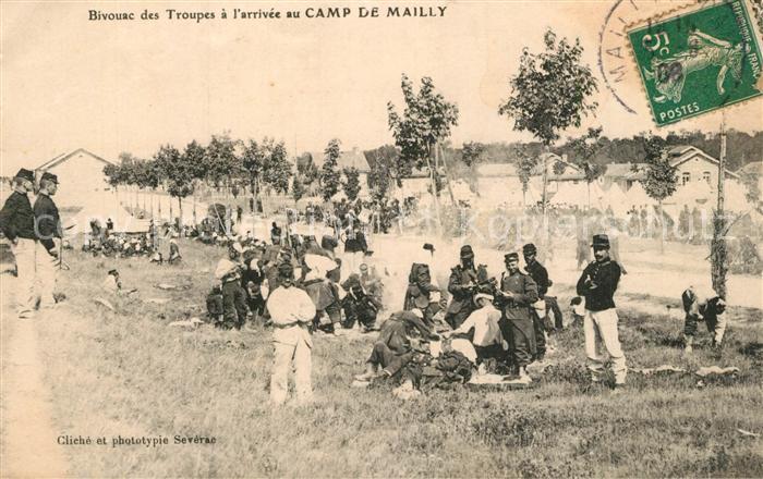 Camp de Mailly Bivouac des Troupes a l’arrivee au Camp