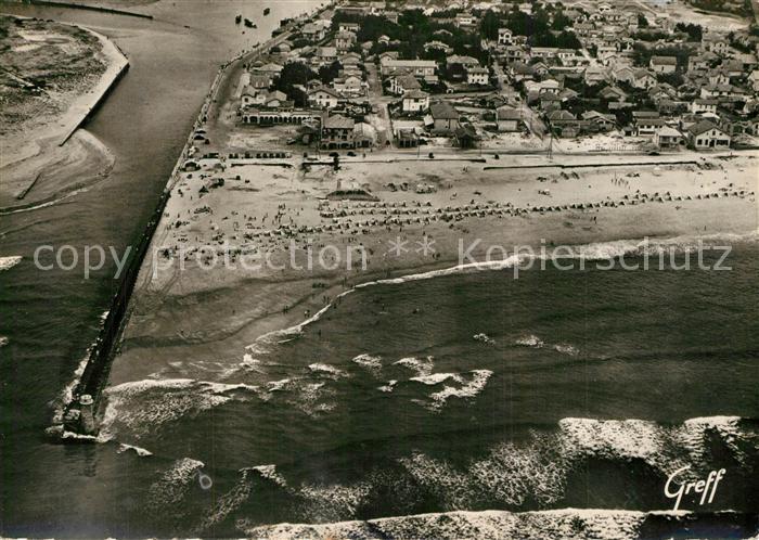 Capbreton Vue aerienne La Digue le Phare la Plage et la Ville