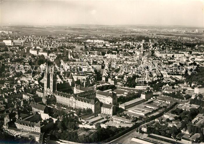 Caen Abbaye aux Hommes et Vue generale aerienne